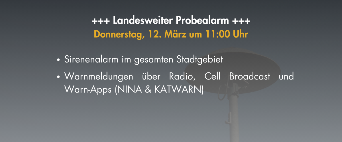 Landesweiter Warntag in NRW am 12.03.2026 ab 11 Uhr!